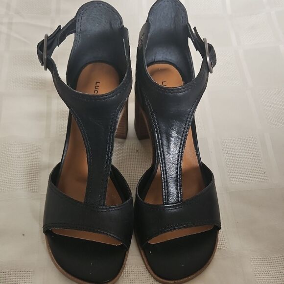 HOST PICK🥳 Lucky Brand Black Heels with Chunky Heel and Ankle Strap - Picture 14 of 16